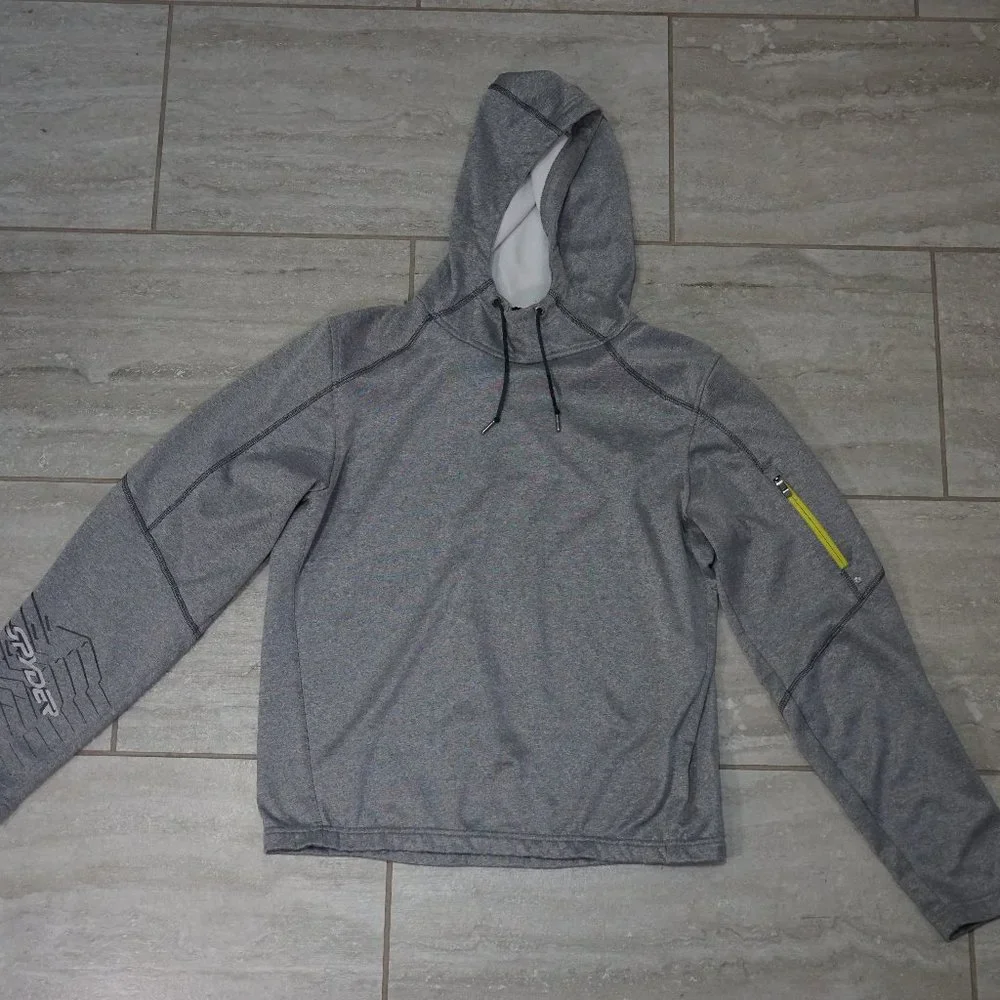 Spyder Men's Active Pullover Hoodie Size Large Grey - Picture 1 of 5